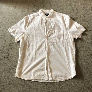 H&M short sleeve white casual button up